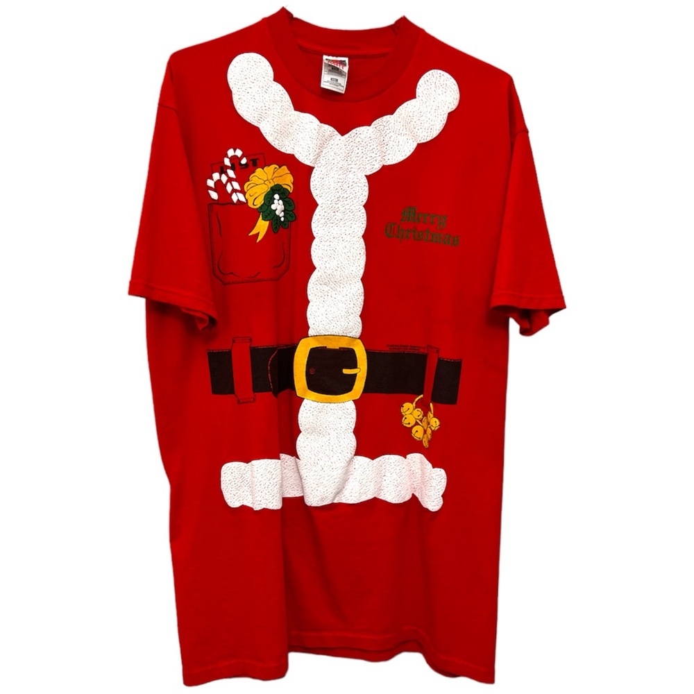 Vintage 1980 Athletic Supporter Ltd. Farmington Red Santa Claus Suit T-Shirt XXL